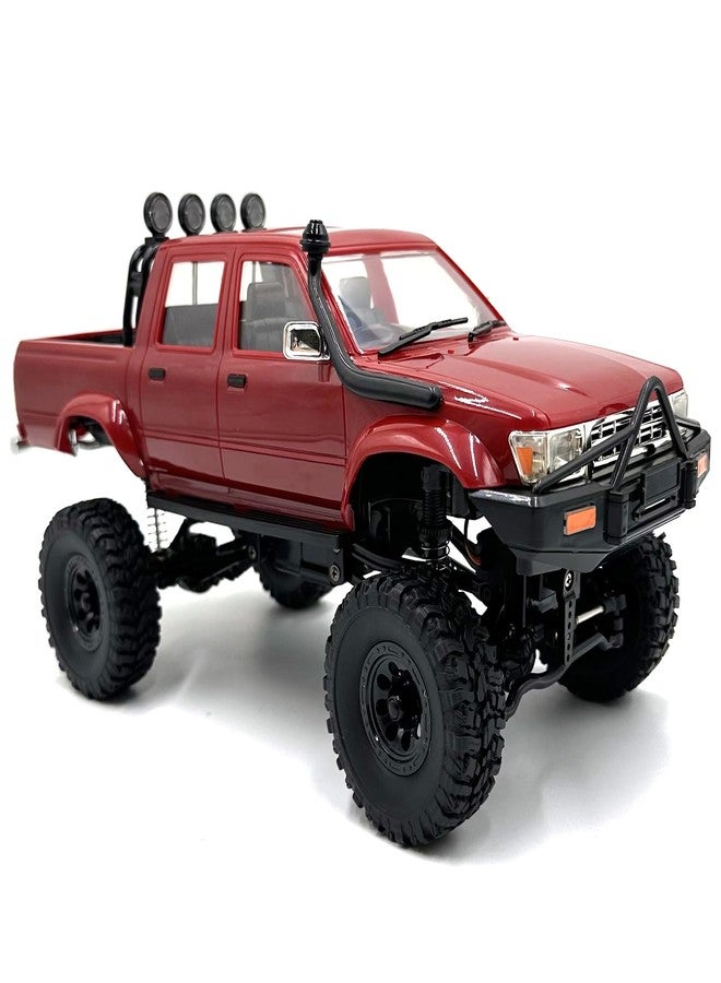 Dodoore RC Rock Crawler WPL C64-1 RC Truck, 1:16 Scale 2.4GHz Remote Control Truck, 4WD All Terrain Off-Road RC Crawler with LED Lights and 2 Rechargeble Batteries for Adults (Red) - Image 5